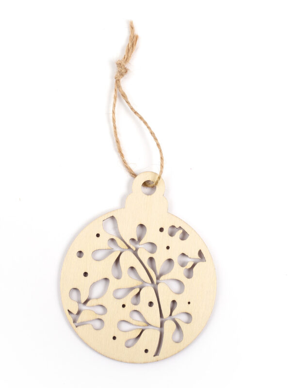 Wooden Christmas hanger 80 mm x 100 mm x 2 mm - Christmas ball