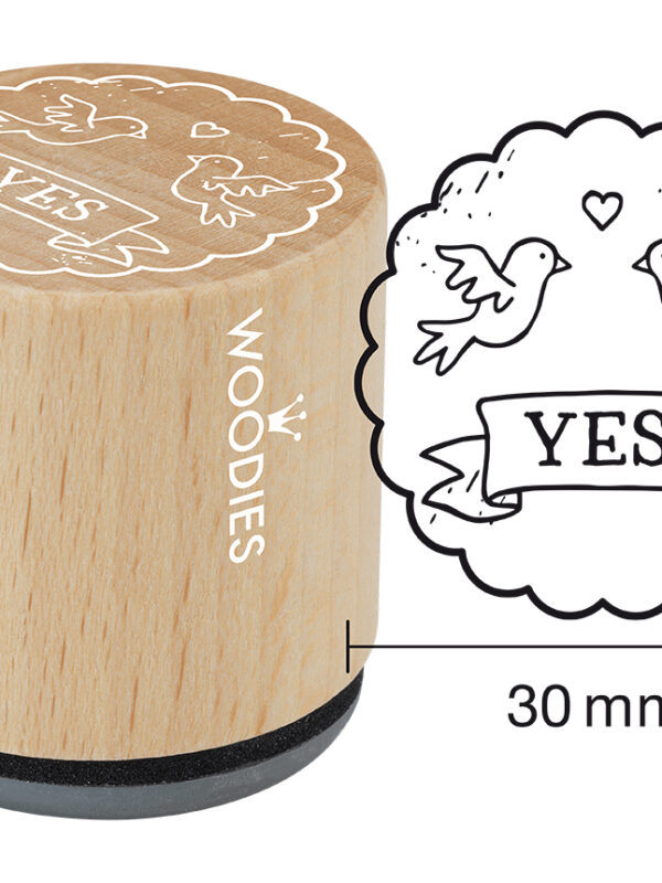 Houten stempel Woodies 30mm - Yes