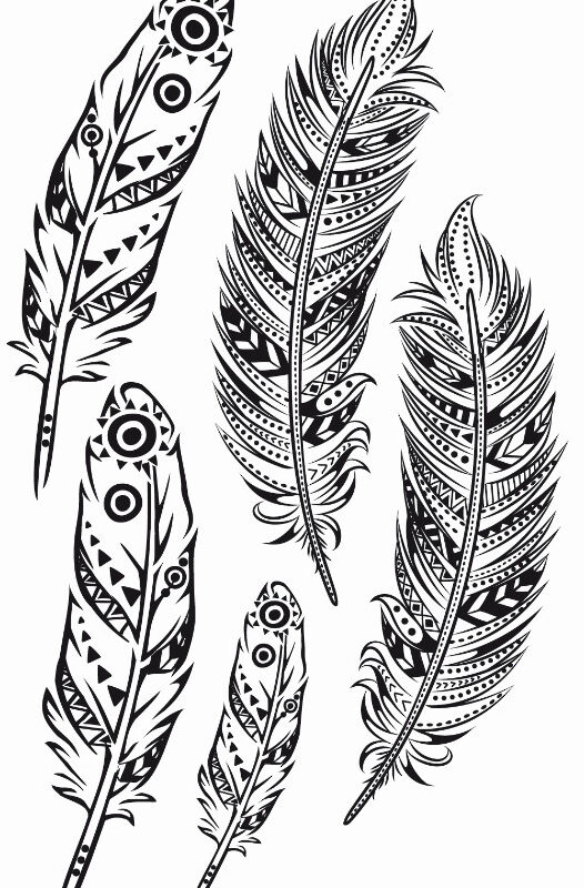 Mini transfer black feathers 90x145mm