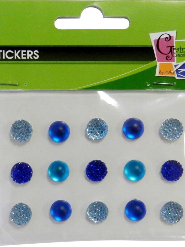 15 adhesive frosted rhinestones blue 10