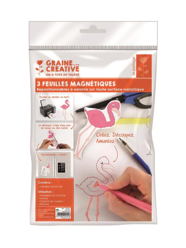 Pack of 3 magnetic sheets