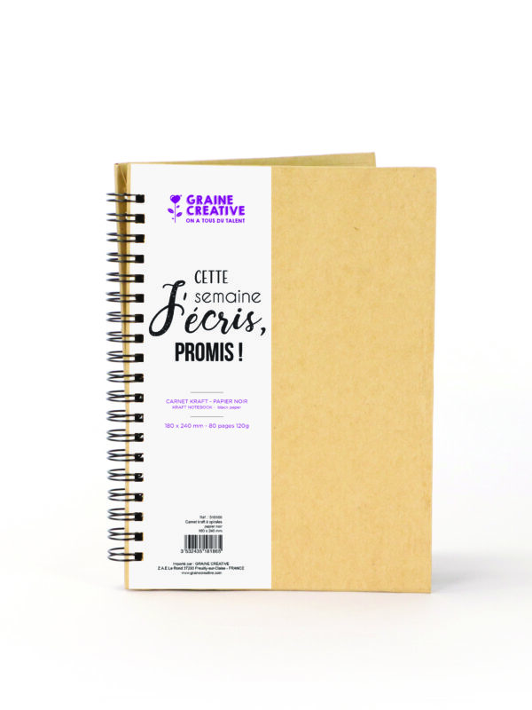 Kraft notebook 180 mm x 240 mm – Black paper
