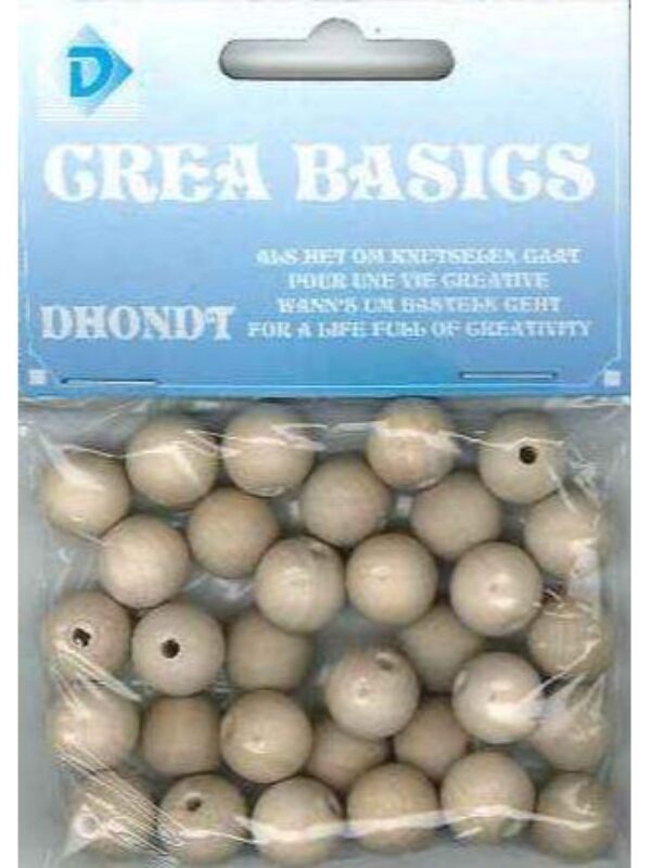 Wooden bead 12 mm – Unvarnished (32 pcs)