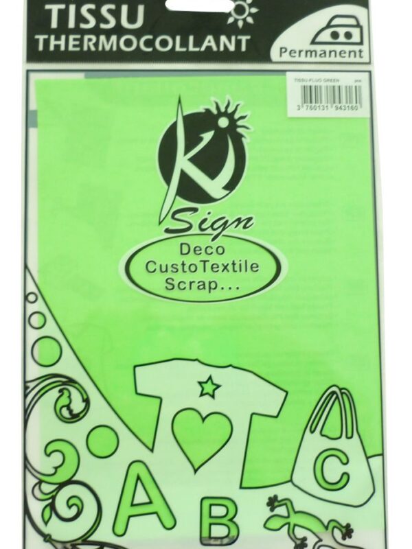 Iron-on fabric 15x20cm – Fluorescent green
