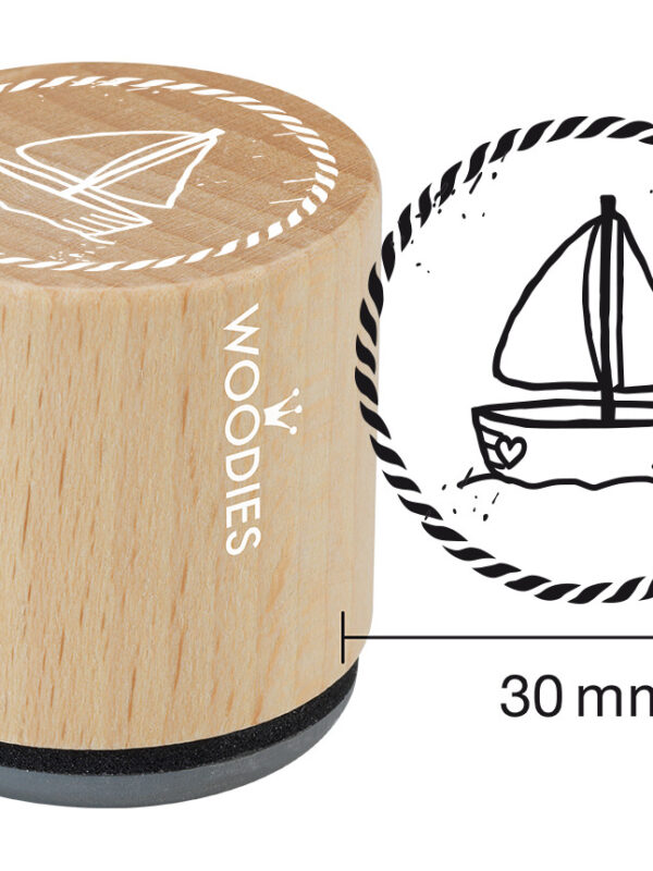 Woodies wooden stamp 30mm – Sailboat