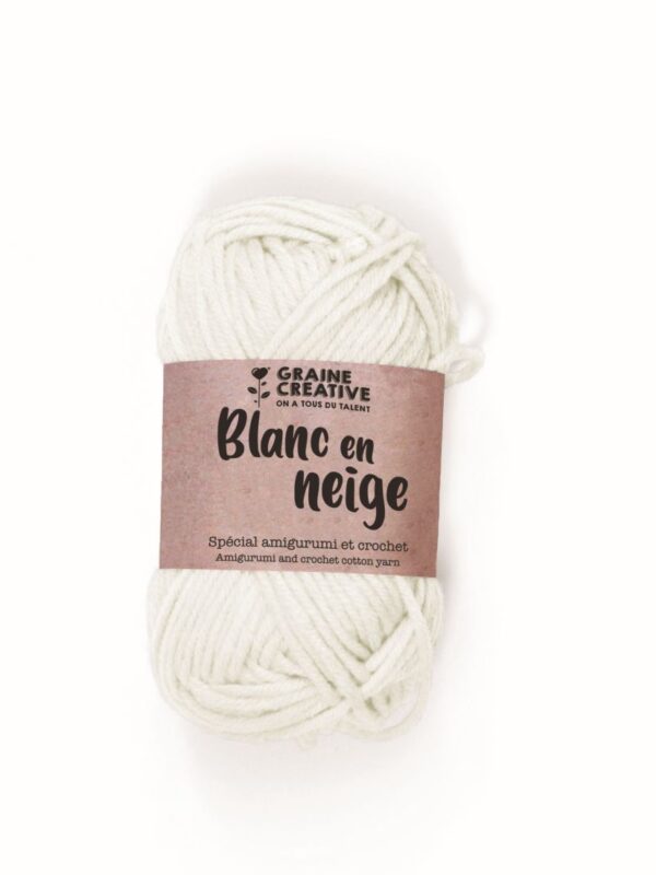 White amigurumi cotton yarn 27 g – approx. 55 m