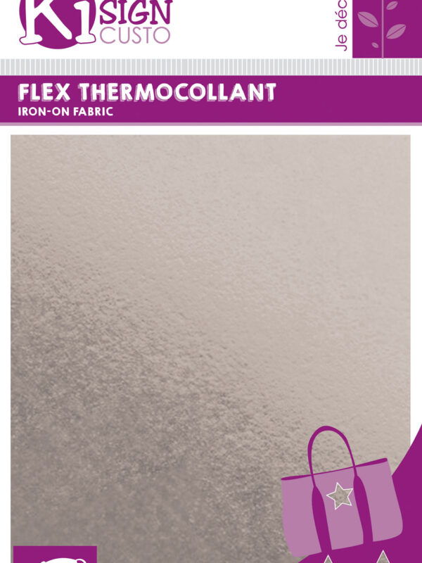 Heat-adhesive flex 150mm x 200mm – Metallic silver