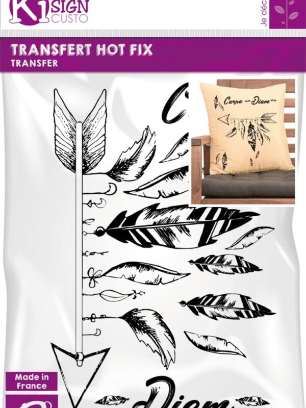 Heat transfer arrow Carpe Diem black & white A4