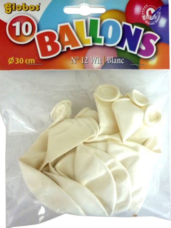 Zak met 10 ballonnen wit