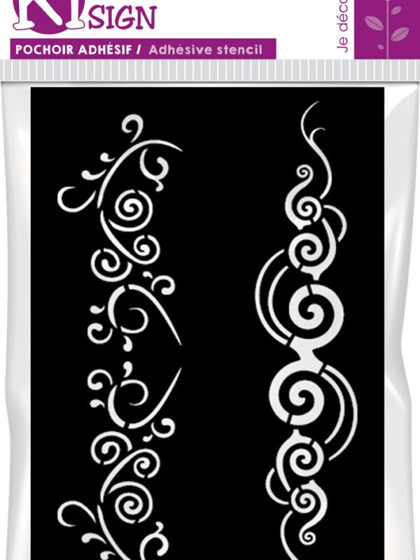 Selbstklebende Schablone groß – Spiral-Tattoo 120 x 180 mm