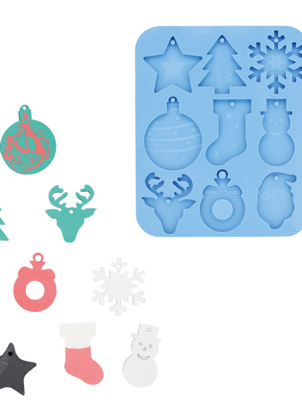 Silicone mould Christmas hangers set