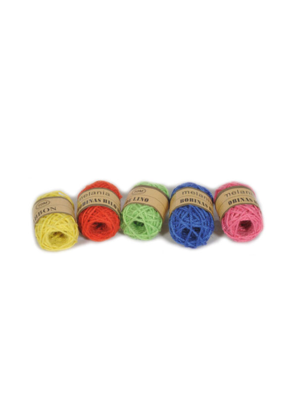 Jute touw 1,5 mm x 10 m P/5 kleurenmix