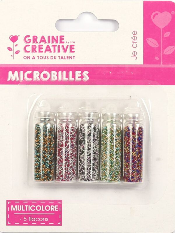 Assortment of 5 bottles multicolour microbeads 5x20g