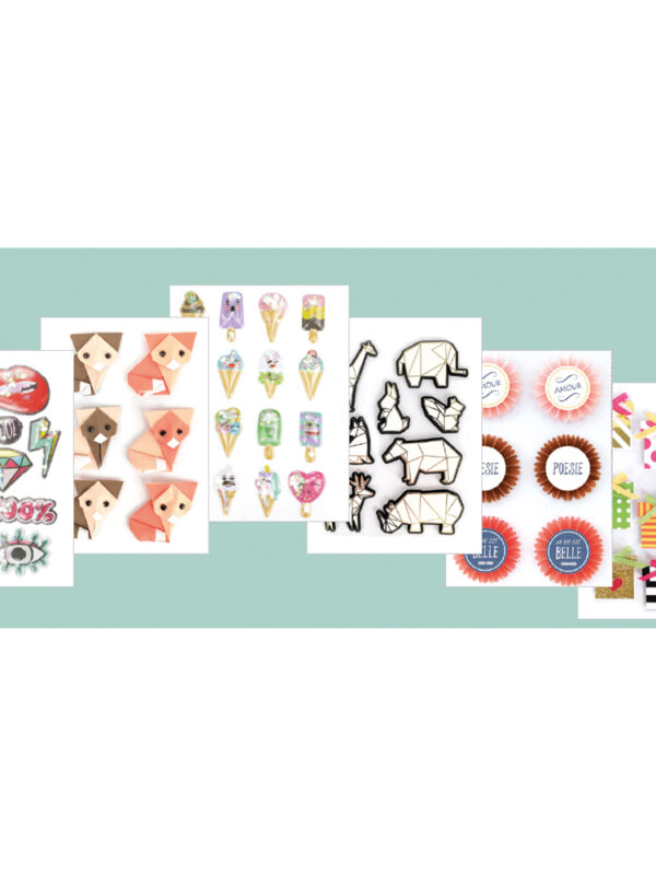 Set 3D stickers - Assorted 3 (18 sheets)