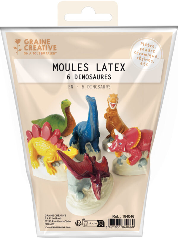 Latex casting mold P/6 dinosaurs mix