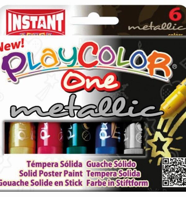 Box of 6 metallic solid gouache sticks one