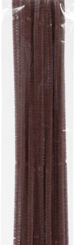 Bag of 20 chenille stems brown 6 mm