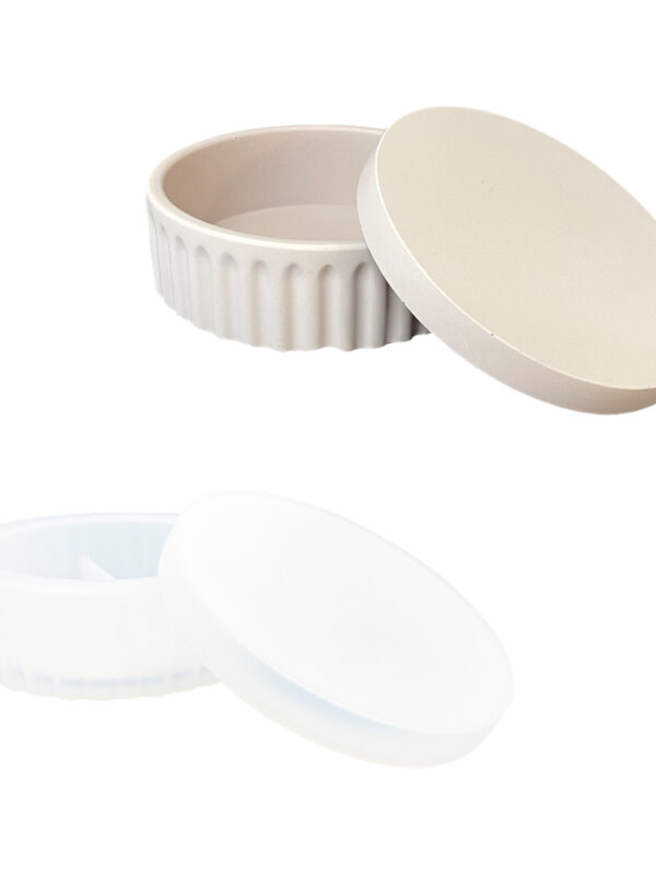 Boîte de rangement ronde empilable pour moule en silicone avec couvercle simple