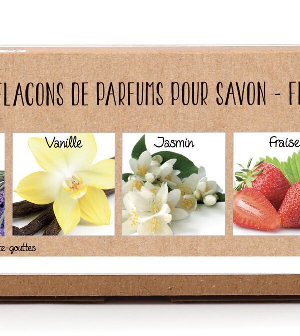 Set of 5 bottles 27 ml soap perfumes + drop counter