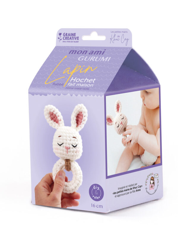 Embroidery kit 100 x 200 x 100 mm – Rattle rabbit