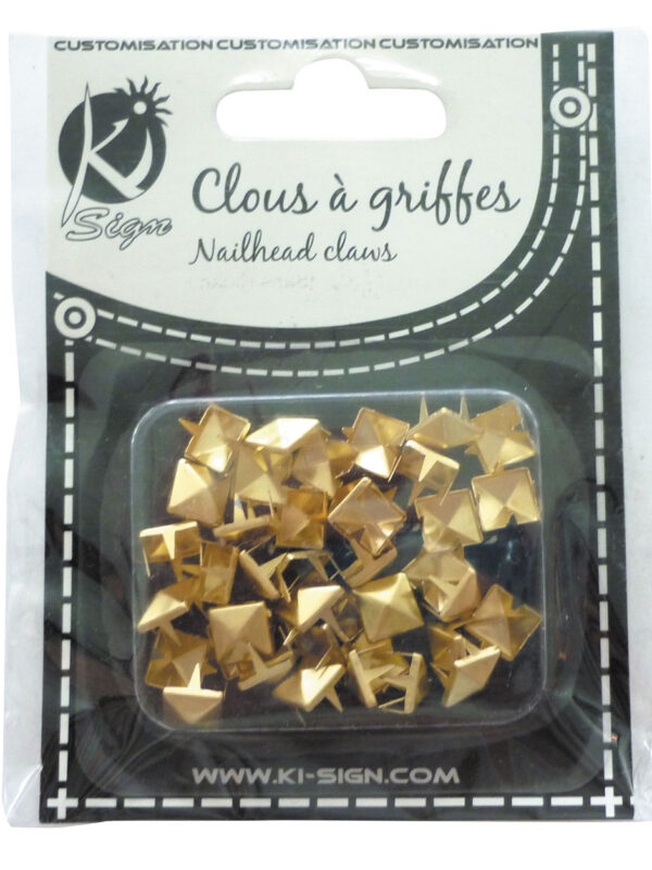 Square claw gold 8x8mm (40 pcs)