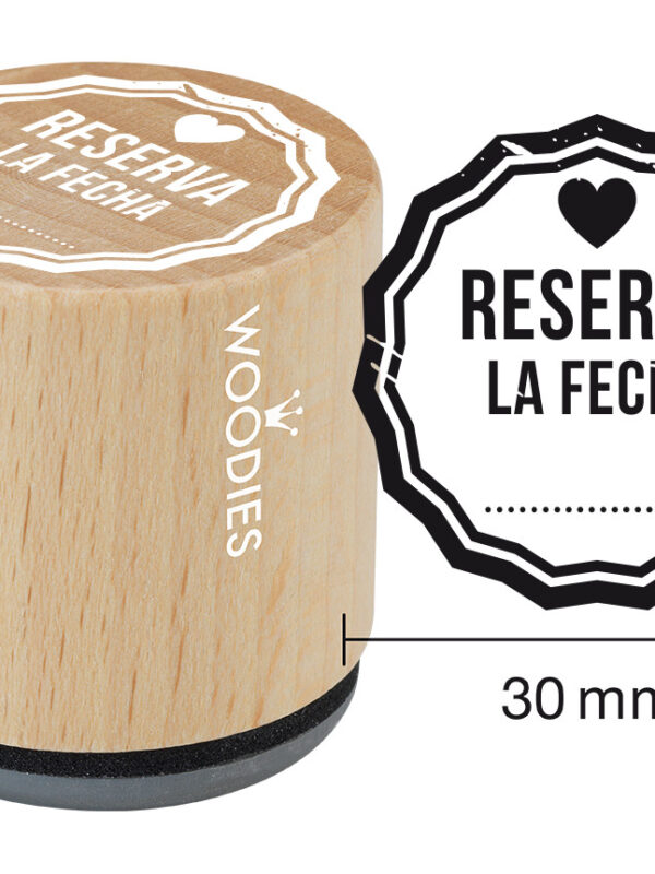 Woodies wooden stamp 30mm – Save the date