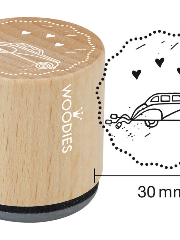 Houten stempel Woodies 30mm - Bruidswagen