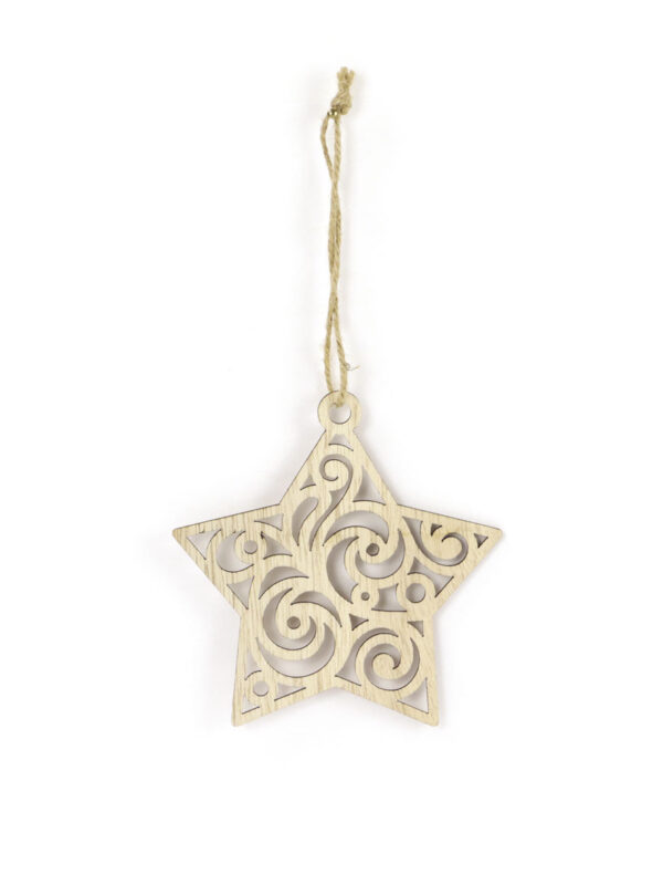 Wooden hanger 113 mm x 115 mm x 2 mm - Openwork star