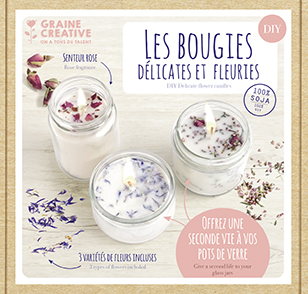 Set candles with dried flowers