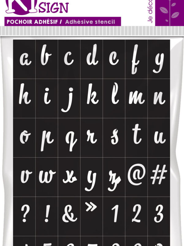 Self-adhesive stencil 120mm x 180mm – Modern ABC