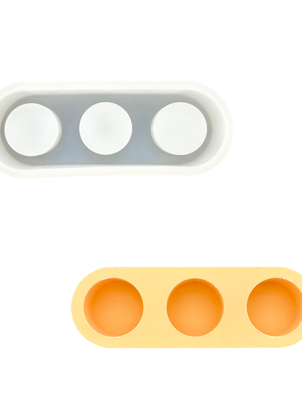 Silicone mould round tealight holder with 3 holes
