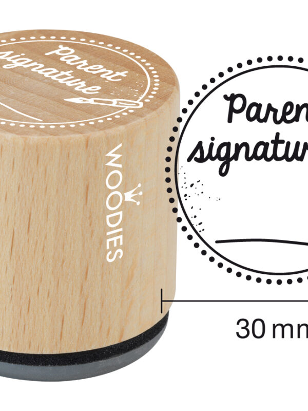 Woodies wooden stamp 30mm – Parent signature