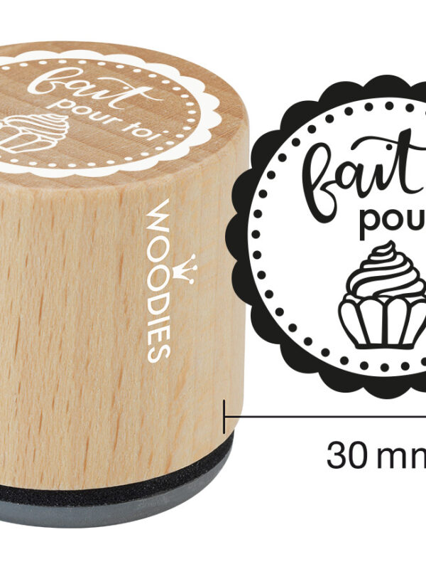 Woodies wooden stamp 30mm – Made for you