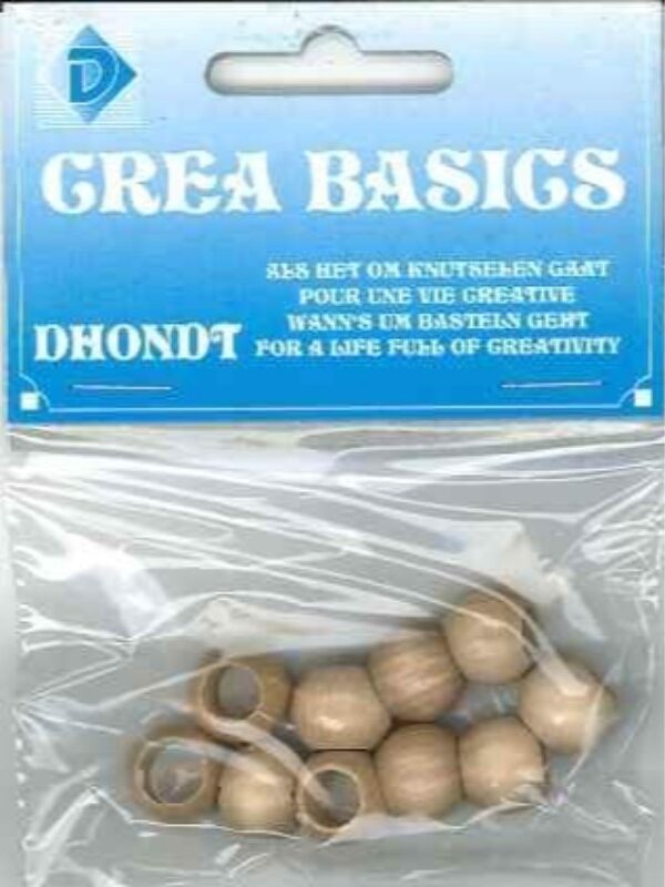 Macramé kraal 12 mm (10 stuks) naturel
