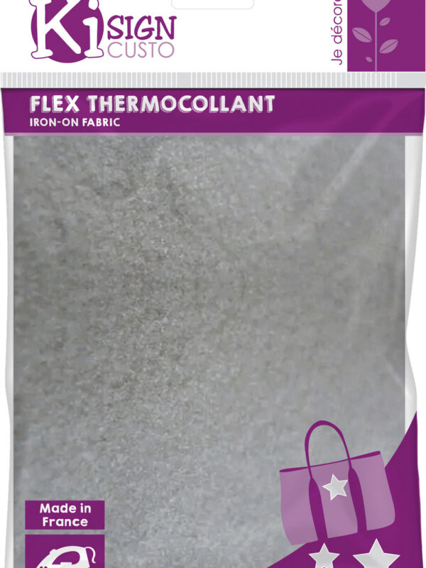 Iron-on velvet fabric grey 15x20cm