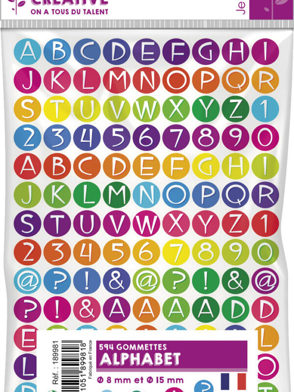Bag of 594 alphabet stickers