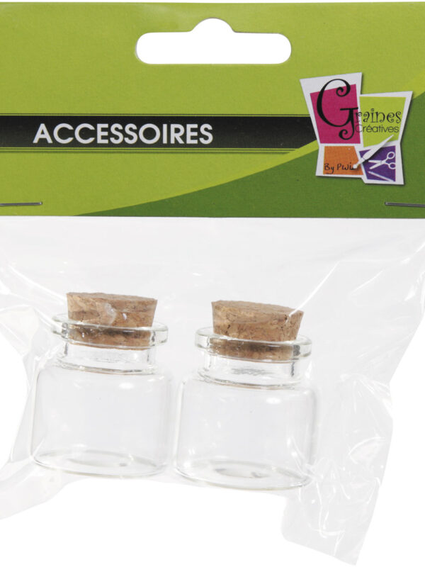 Bag with 2 glass bottles 30 x 30 mm
