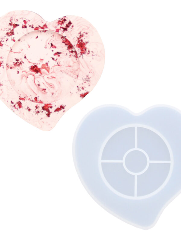 Silicone mould extra sturdy heart coaster