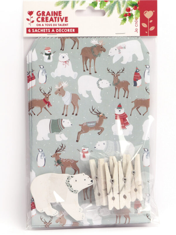Gift bags kraft 177 mm x 114 mm + tags + mini clothespins