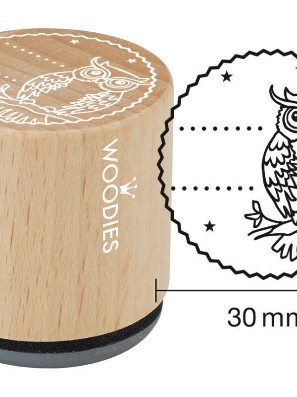 Houten stempel Woodies 30mm - Uil