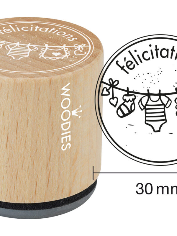 Woodies wooden stamp 30mm – Congratulations