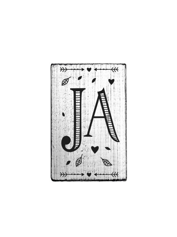 Holzstempel Vintage 70 mm x 42 mm – Ja