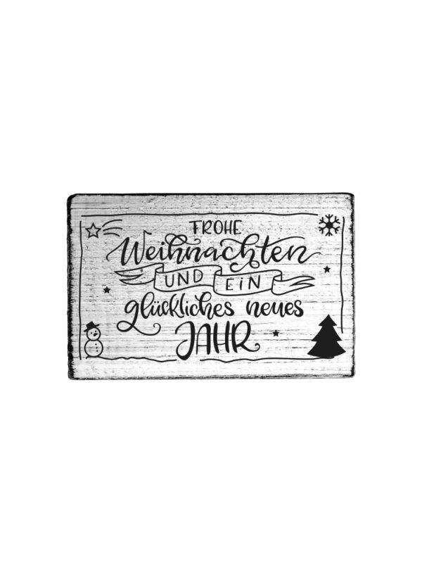 Houten stempel Vintage 70mm x 42mm - Frohe Weihnachten und e