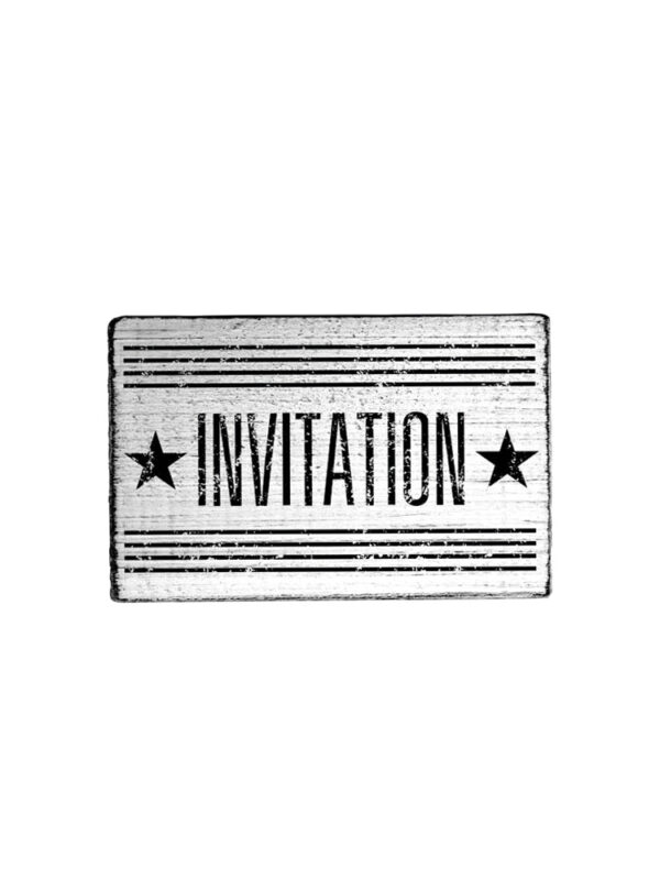 Holzstempel Vintage 70 mm x 42 mm – Einladung