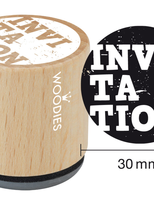 Woodies wooden stamp 30mm – Invitation