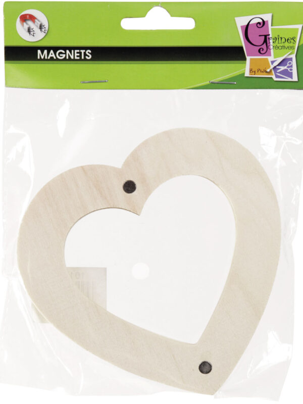 Set of 3 wooden heart photo frames magnetic 120