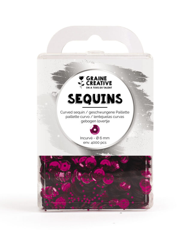 Curved sequin fuchsia