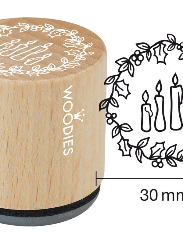 Houten stempel Woodies 30mm - 4 Kaarsen
