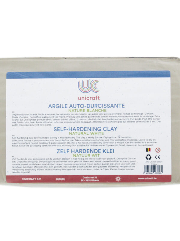 Unicraft self-hardening clay 1.5kg – Natural white