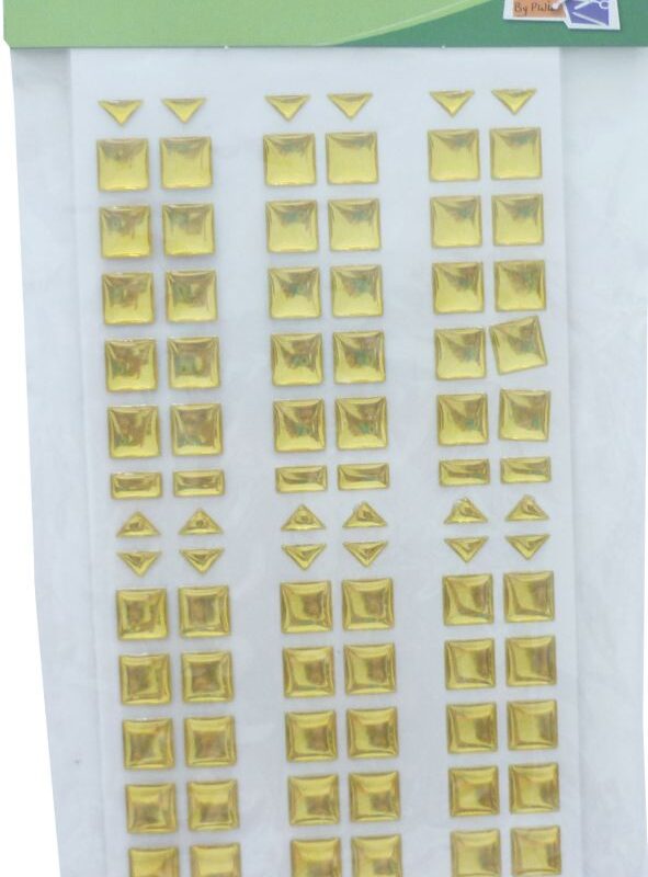Set of 192 adhesive mosaic tiles gold